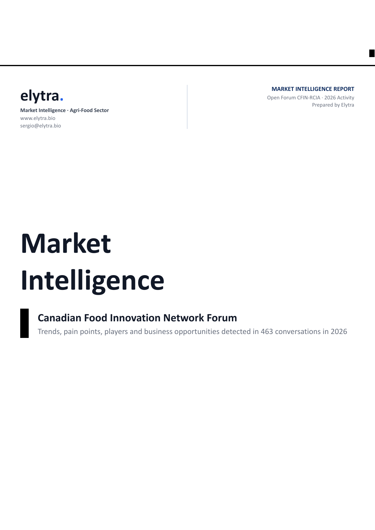 Market Intelligence · Food & Beverage | Elytra